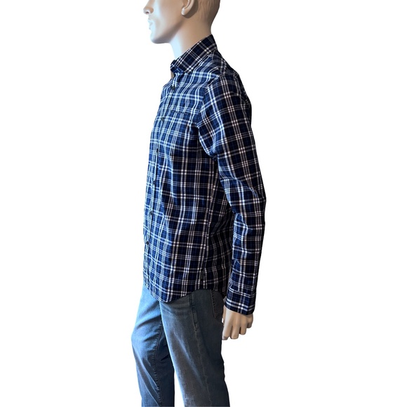 Armani Exchange A|X Long Sleeve Plaid Shirt Long Sleeve Monogrammed Branded NWOT - Picture 7 of 16